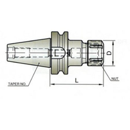 YG-1 TOOL CO Bt50 Standard Length Er Collet Chuck BI032